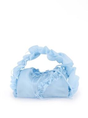 CECILIE BAHNSEN Umi Organza Ruched Ruffle Two Way Mini Bag in Sky Blue
